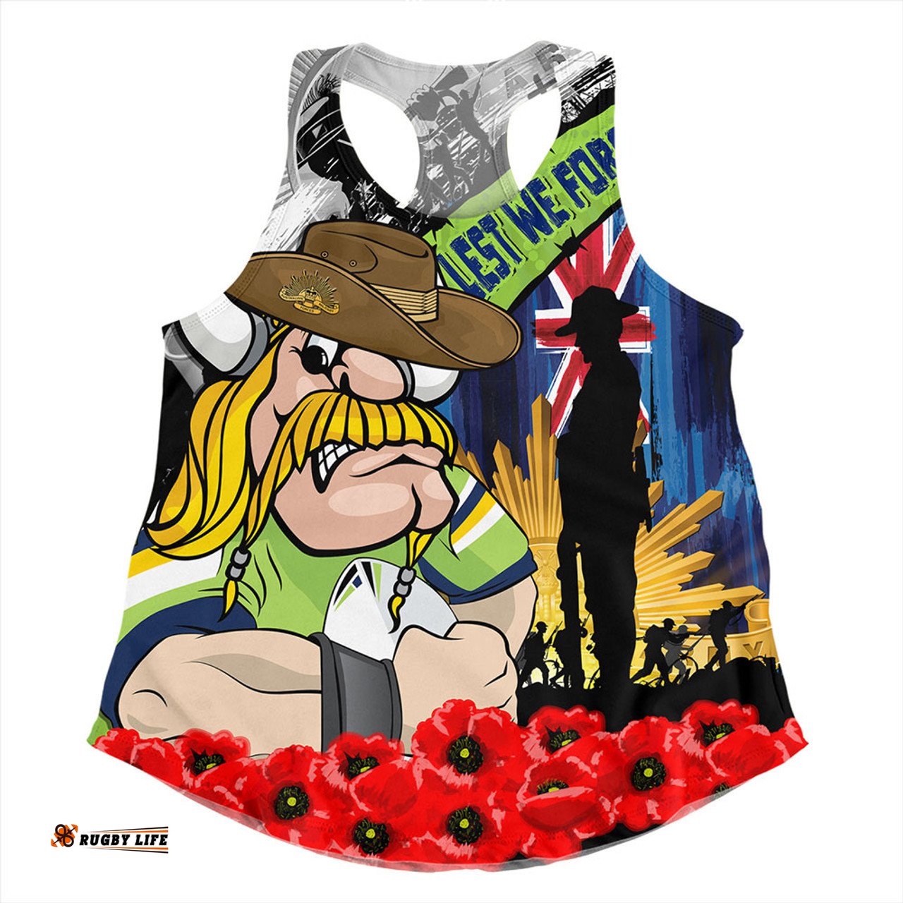 Amazing Aussie Canberra Raiders United In Spirit Anzac Day Tribute Women Tank Top