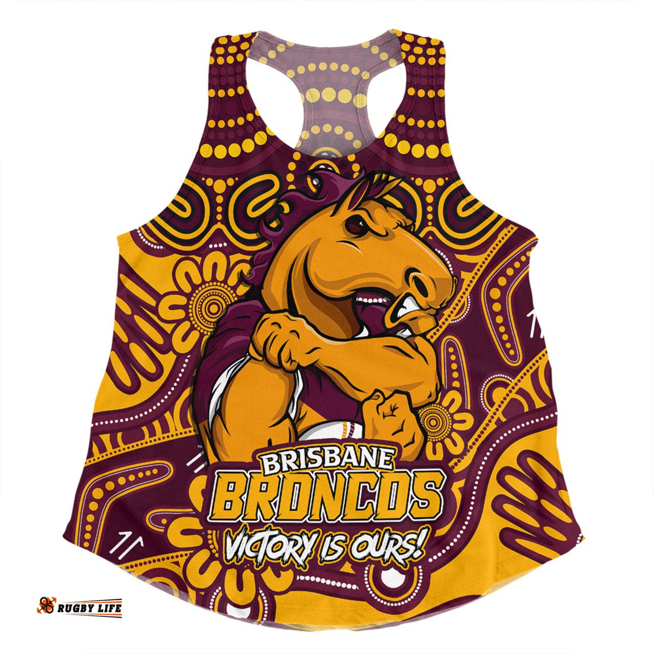 Amazing Aussie Brisbane Broncos Aboriginal Inspired Tough Fan Rugby For Life Women Tank Top