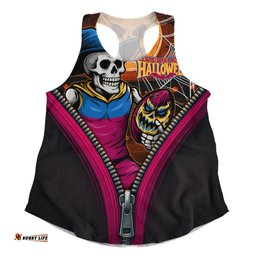 Amazing Aussie Brisbane Lions Halloween Night Reaper Zipper Women Tank Top