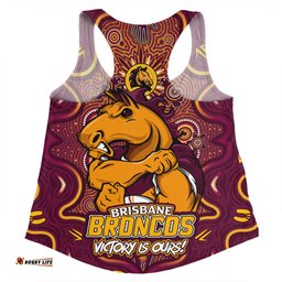 Amazing Aussie Brisbane Broncos Aboriginal Pattern Inspired Victory Is Ours Women Tank Top