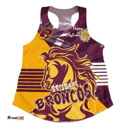Amazing Aussie Brisbane Broncos Happy Australia Day We Are One And Free V2 Women Tank Top
