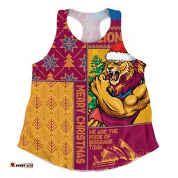 Amazing Aussie Brisbane Lions Merry Christmas Knit Style Festive Spirit Women Tank Top