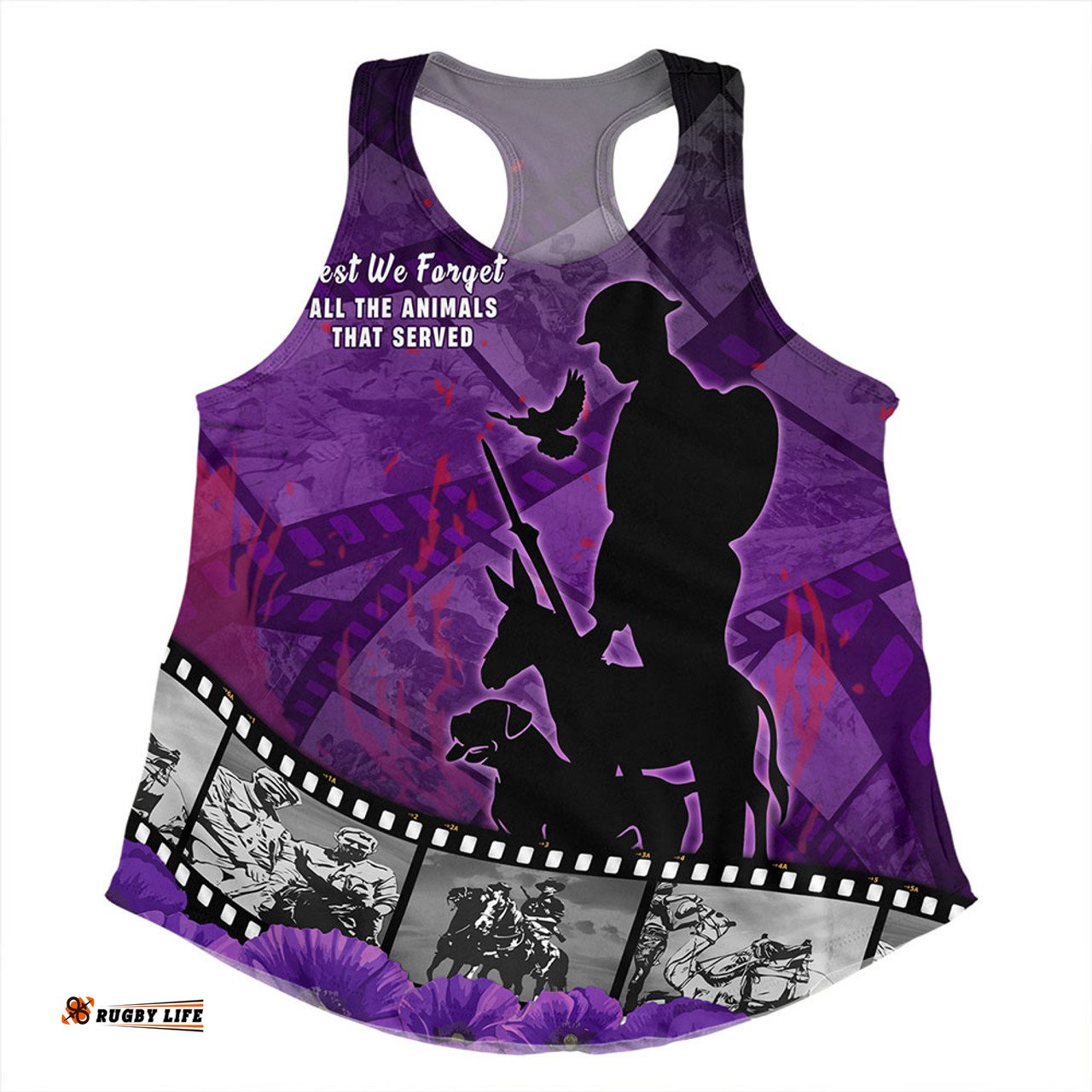 Amazing Aussie Australia Anzac Day Lest We Forget Historical Footage Of Animals Women Tank Top