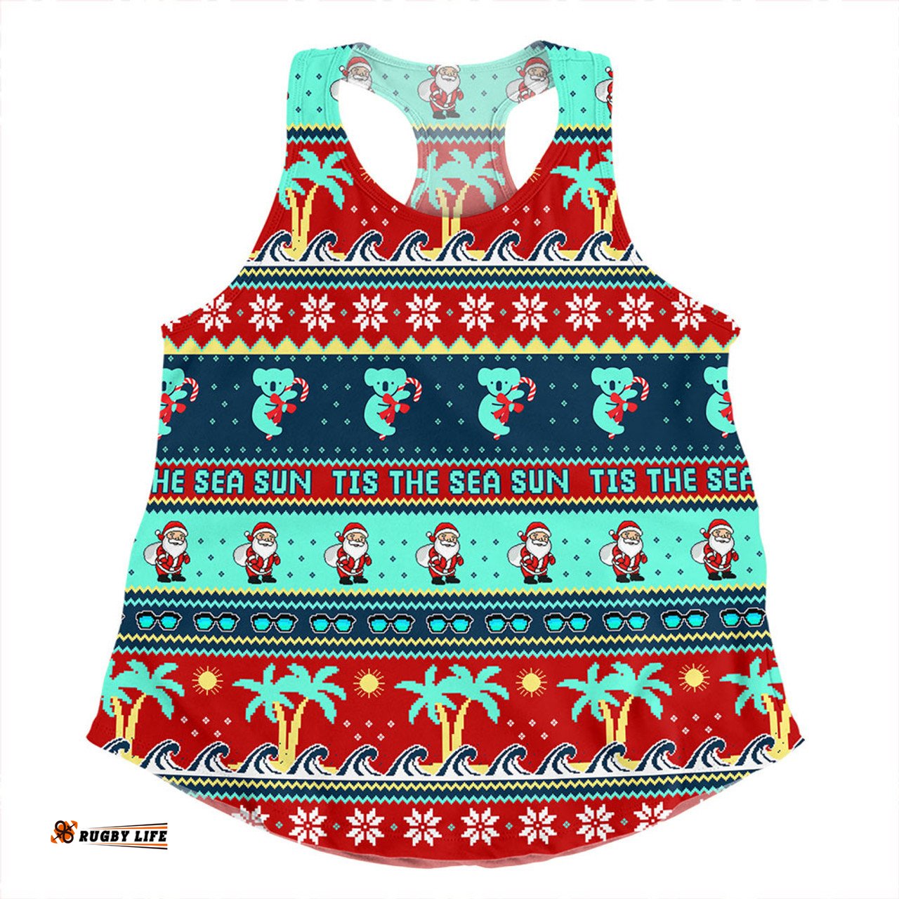 Amazing Aussie Australia Sunny Christmas By The Sea Black Women Tank Top