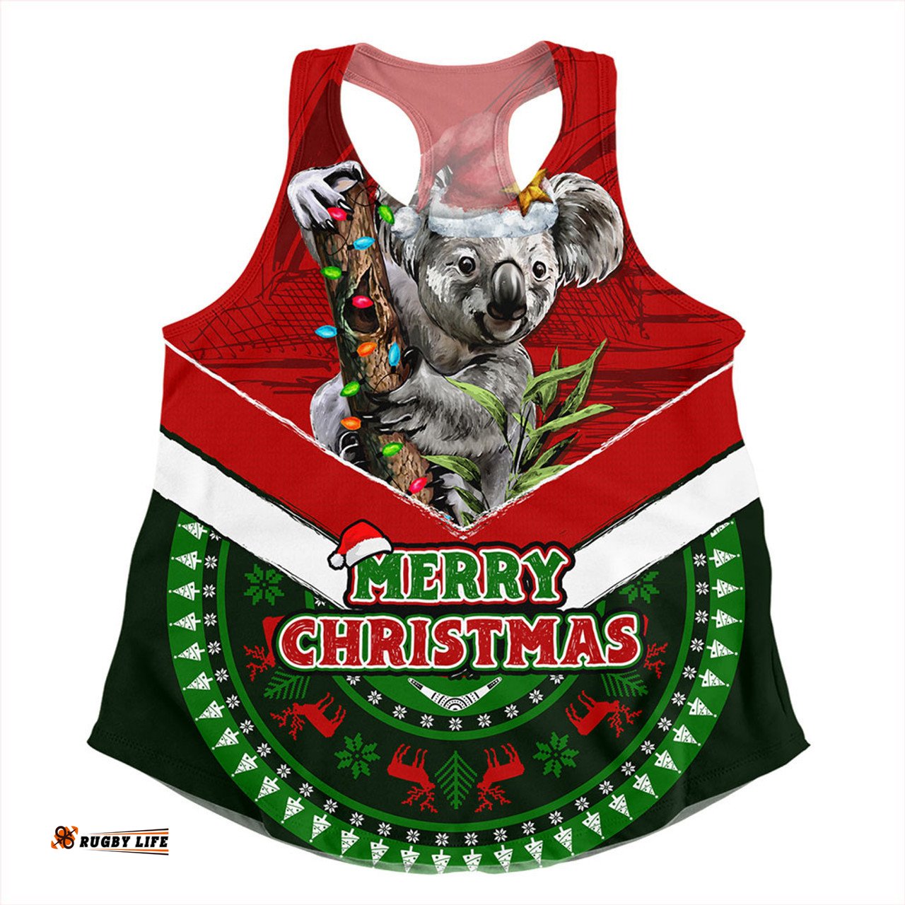 Amazing Aussie Australia Holiday Koala Merry Christmas Red Women Tank Top