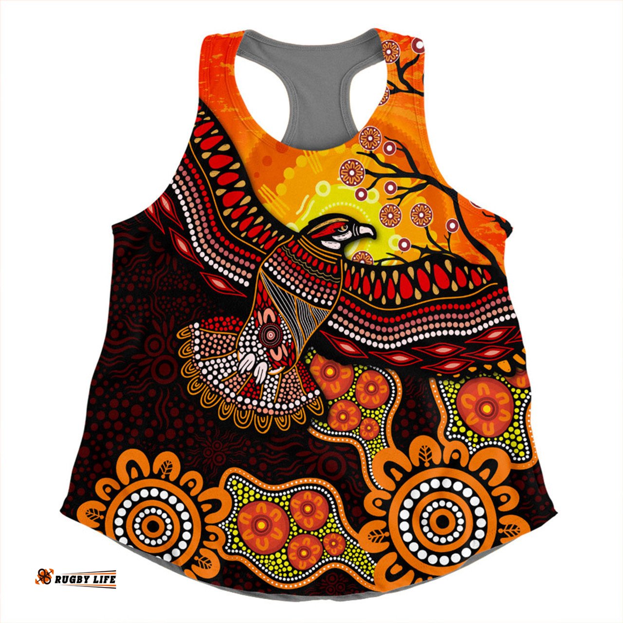 Amazing Aussie Australia Eagle Aboriginal Dot Painting Traditional Women Tank Top