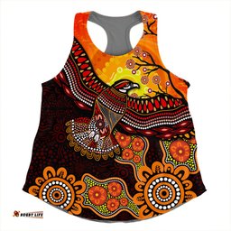 Amazing Aussie Australia Eagle Aboriginal Dot Painting Traditional Women Tank Top