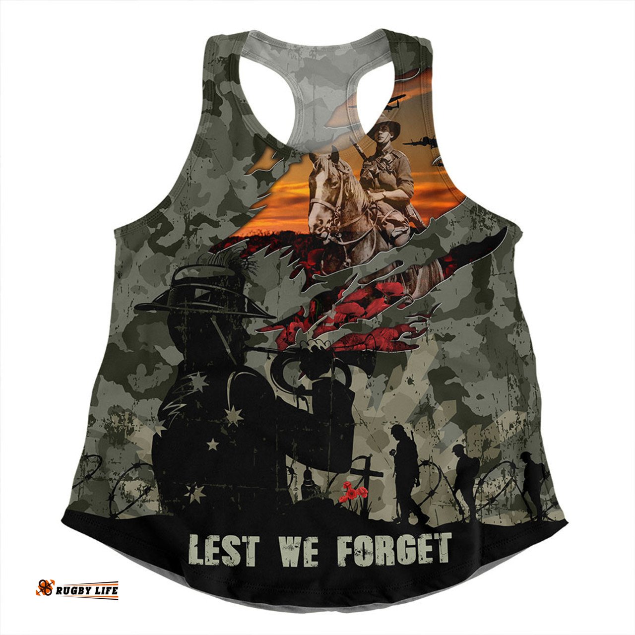 Amazing Aussie Australia Remembrance And Valor Lest We Forget The Fallen Women Tank Top