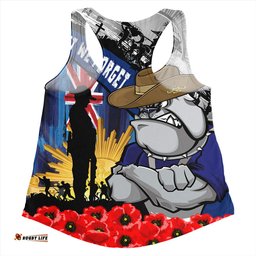 Amazing Aussie Canterbury Bankstown Bulldogs United In Spirit Anzac Day Tribute Women Tank Top