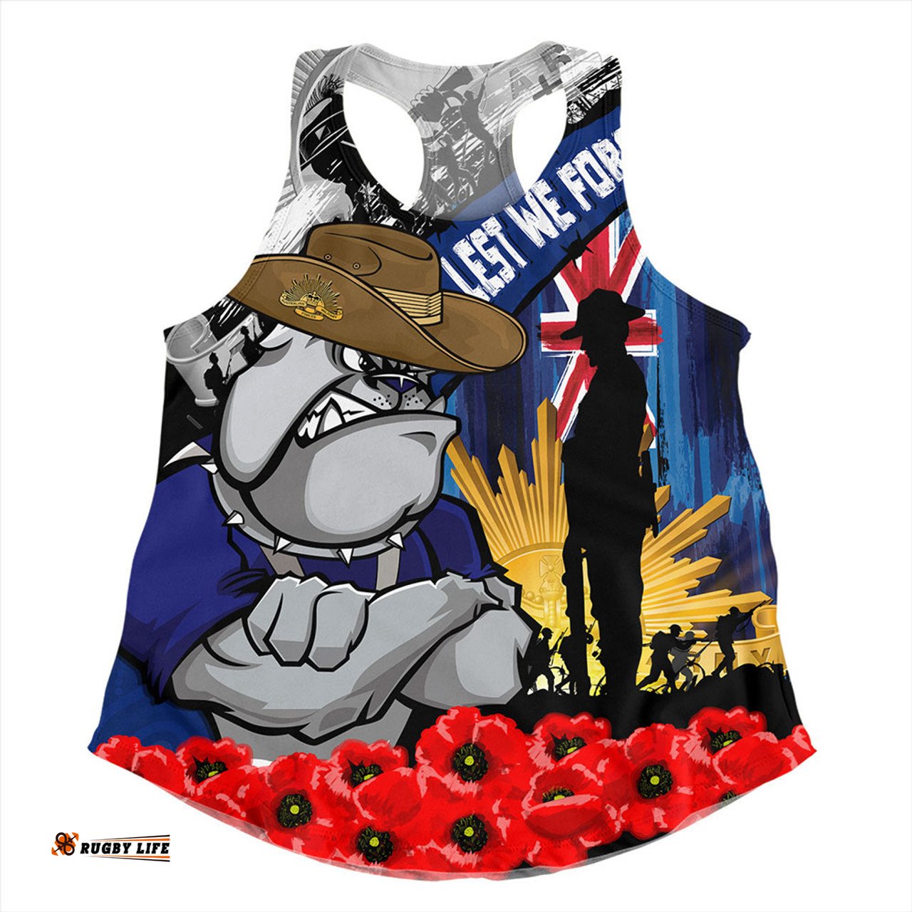 Amazing Aussie Canterbury Bankstown Bulldogs United In Spirit Anzac Day Tribute Women Tank Top