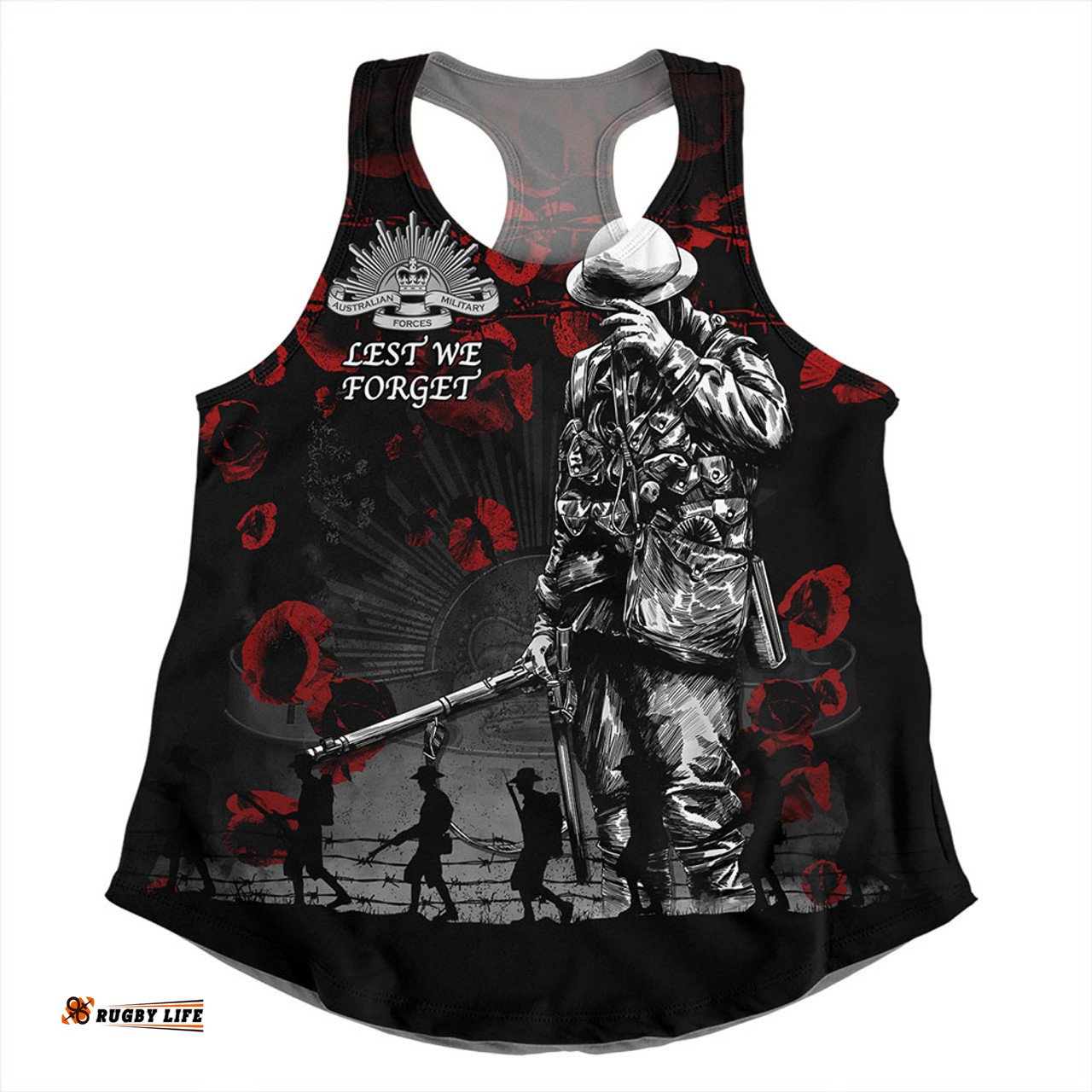 Amazing Aussie Australia Anzac Day Poppy Pride Honoring The Fallen Women Tank Top