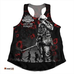 Amazing Aussie Australia Anzac Day Poppy Pride Honoring The Fallen Women Tank Top