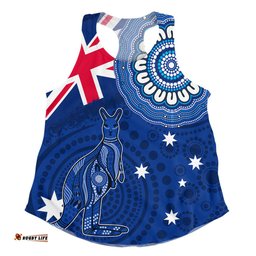 Amazing Aussie Australia Flag With Kangaroo Aboriginal Women Tank Top