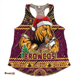 Amazing Aussie Brisbane Broncos Aboriginal Xmas Special Ugly Christmas Style Women Tank Top