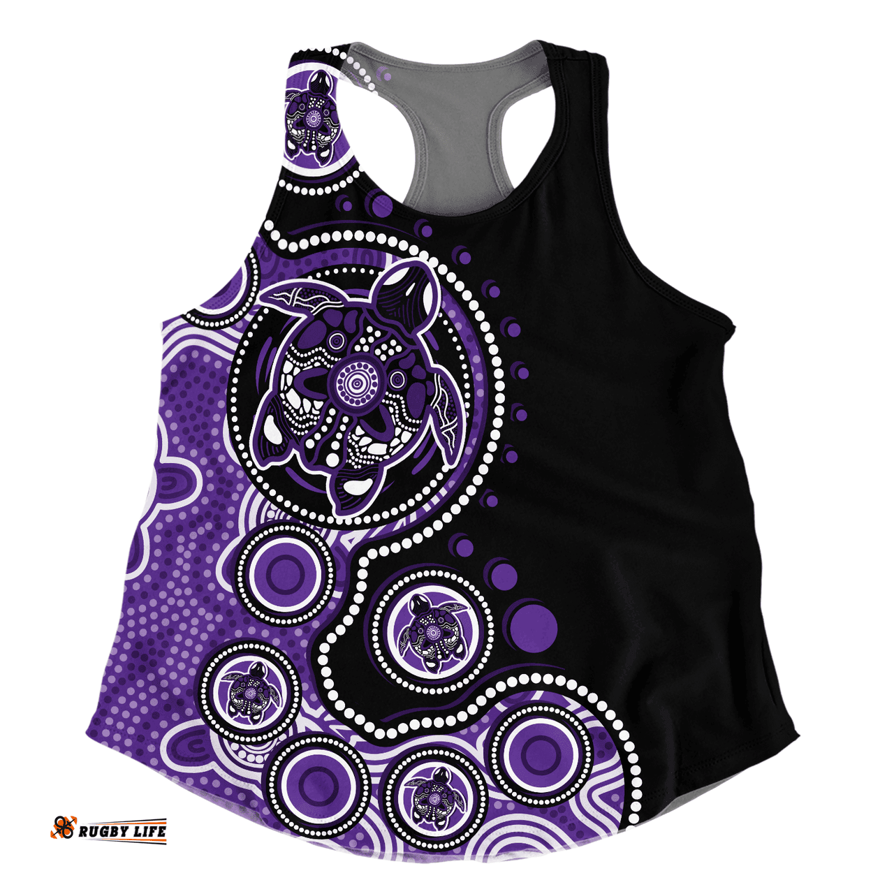 Amazing Aussie Australia Indigenous Turtle Aboriginal Dot Art Purple Women Tank Top