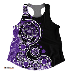 Amazing Aussie Australia Indigenous Turtle Aboriginal Dot Art Purple Women Tank Top