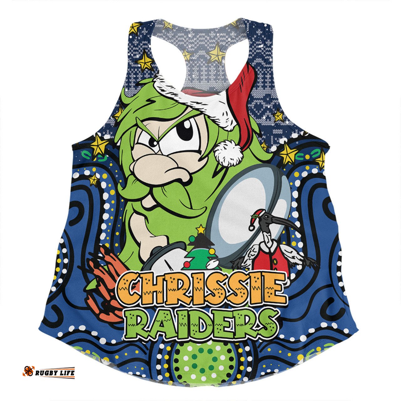 Amazing Aussie Canberra Raiders Christmas Custom Christmas Knit Patterns Vintage Jersey Ugly Women Tank Top