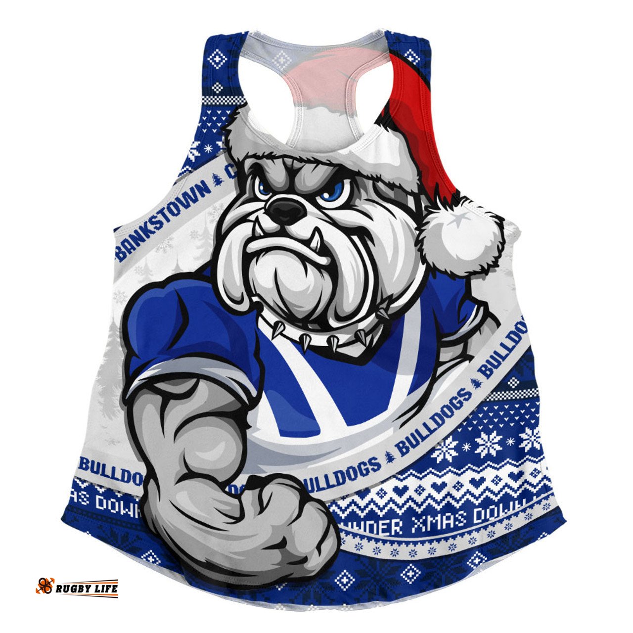Amazing Aussie Canterbury Bankstown Bulldogs Ugly Knit Style For Christmas Game Fans Women Tank Top