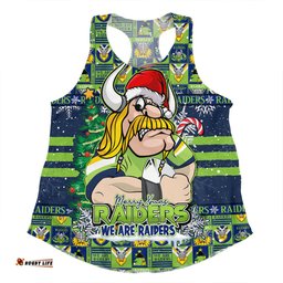 Amazing Aussie Canberra Raiders Merry Ugly Christmas Comic Style Women Tank Top