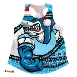 Amazing Aussie Cronulla Sutherland Sharks Ugly Knit Style For Christmas Game Fans Women Tank Top