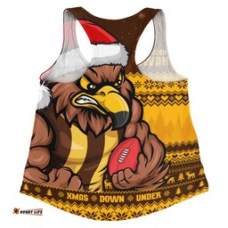 Amazing Aussie Hawthorn Merry Christmas Down Under Footy Power Style Women Tank Top