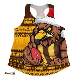 Amazing Aussie Hawthorn Merry Christmas Down Under Footy Power Style Women Tank Top