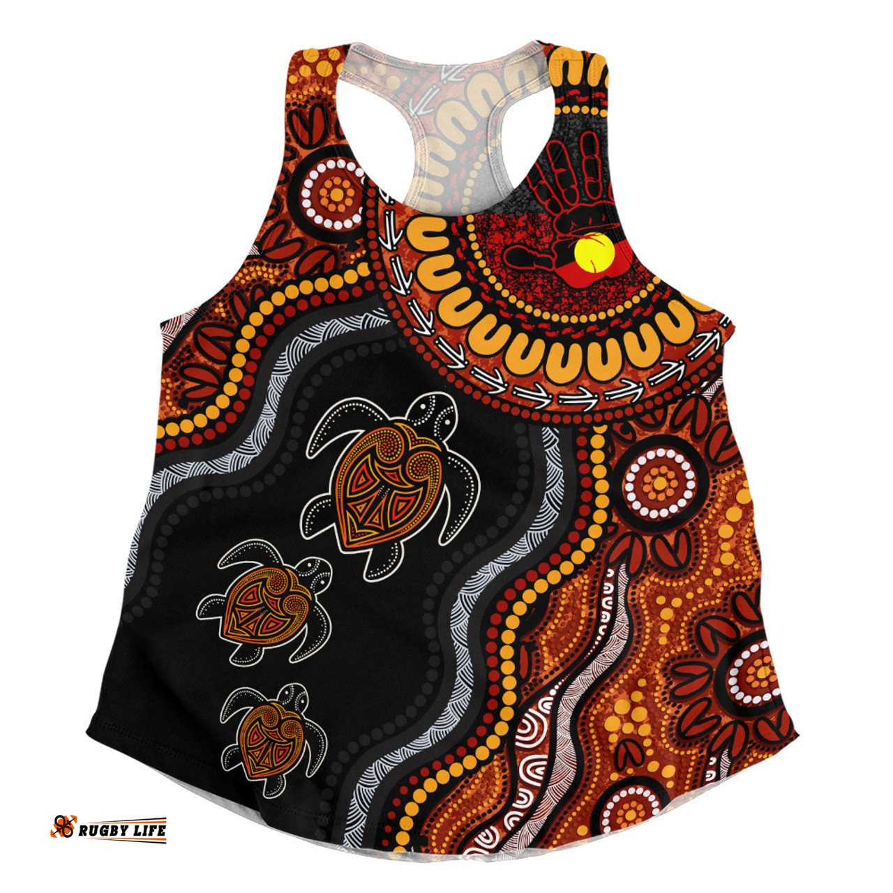 Amazing Aussie Indigenous Australian Aboriginal Hand Of The Land Heart Of The Sea Women Tank Top