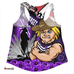 Amazing Aussie Fremantle ANZAC Day Honor Purple Valor And Spirit Women Tank Top