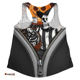 Amazing Aussie Collingwood Halloween Night Reaper Zipper Women Tank Top