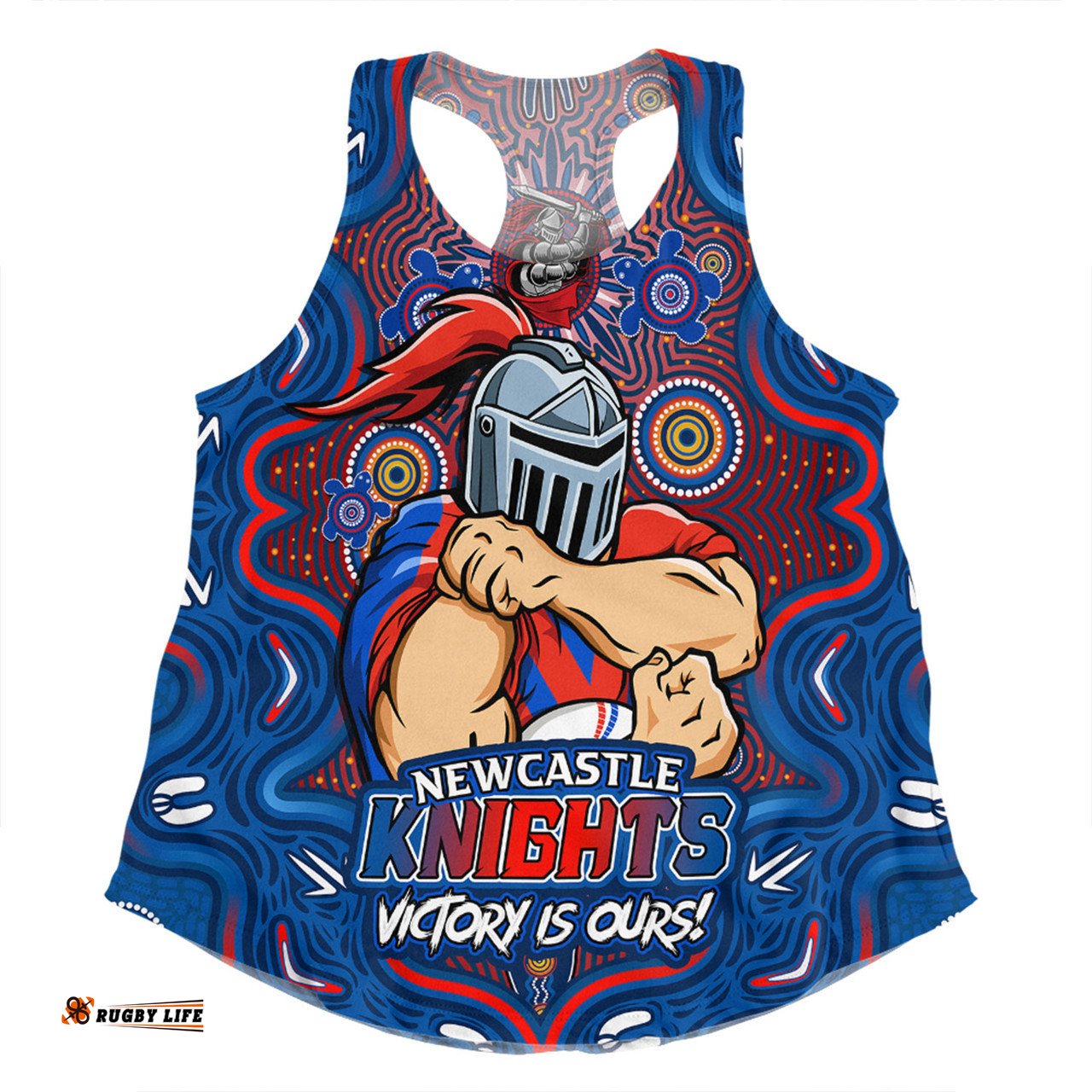 Amazing Aussie Newcastle Knights Aboriginal Pattern Inspired Victory Is Ours Women Tank Top