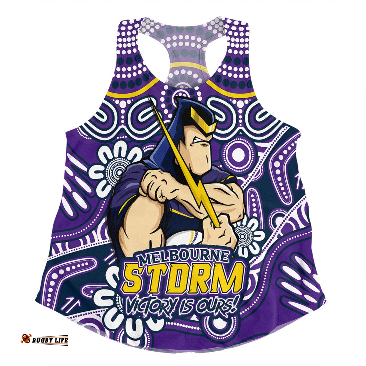 Amazing Aussie Melbourne Storm Aboriginal Inspired Tough Fan Rugby For Life Women Tank Top