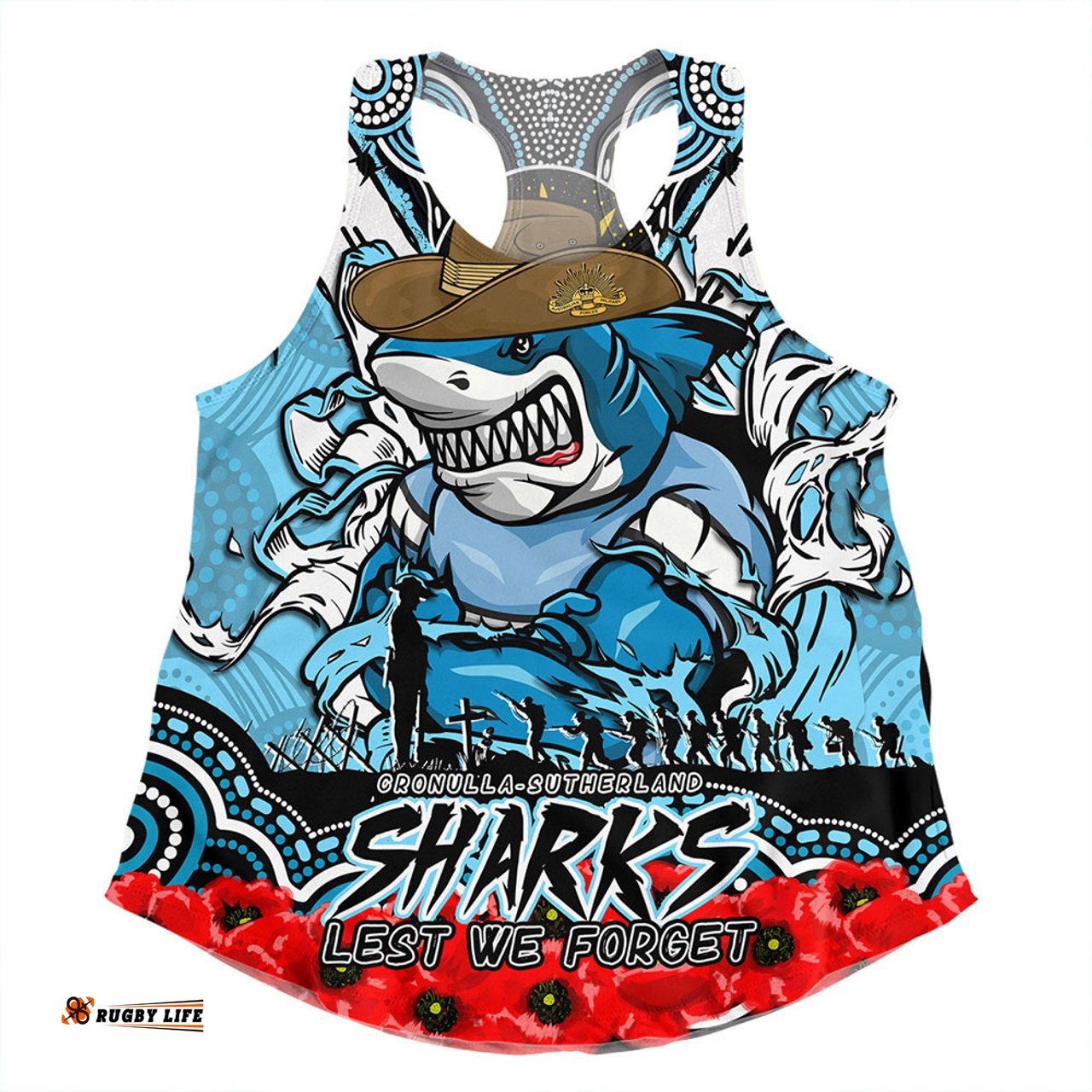 Amazing Aussie Cronulla Sutherland Sharks Ripped Legacy Of The Game The ANZAC Spirit Lives On Women Tank Top