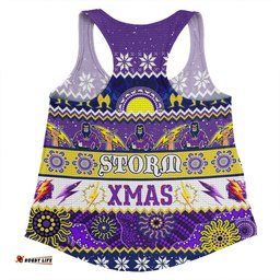 Amazing Aussie Melbourne Storm Christmas Aboriginal Custom Indigenous Knitted Ugly Xmas Style Women Tank Top