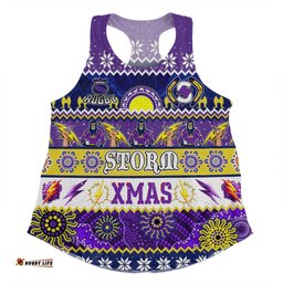 Amazing Aussie Melbourne Storm Christmas Aboriginal Custom Indigenous Knitted Ugly Xmas Style Women Tank Top