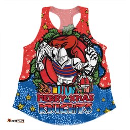 Amazing Aussie Newcastle Knights Christmas Custom Merry Christmas Our Beloved Team With Aboriginal Dot Art Pattern Women Tank Top