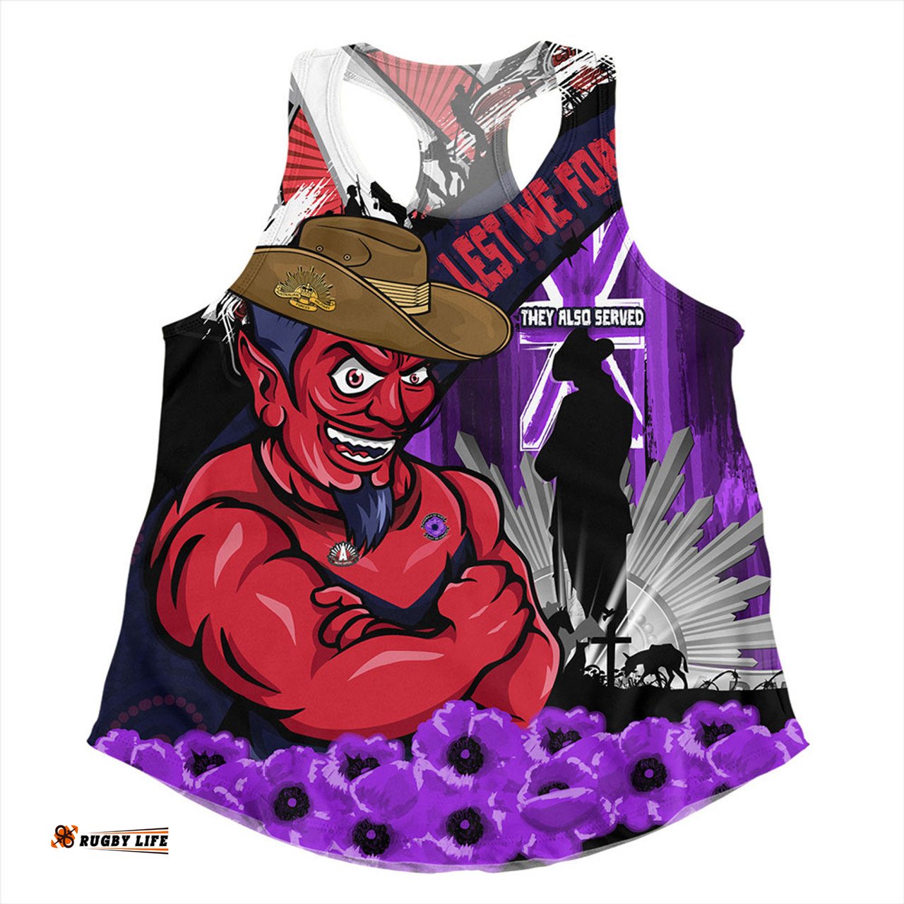 Amazing Aussie Melbourne ANZAC Day Honor Purple Valor And Spirit Women Tank Top