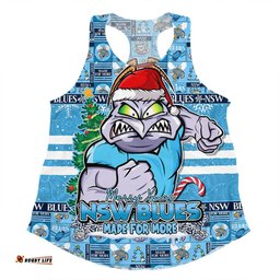 Amazing Aussie New South Wales Blues Merry Ugly Christmas Comic Style Women Tank Top