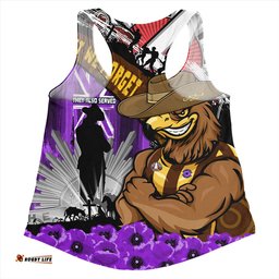 Amazing Aussie Hawthorn ANZAC Day Honor Purple Valor And Spirit Women Tank Top