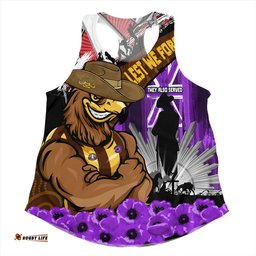 Amazing Aussie Hawthorn ANZAC Day Honor Purple Valor And Spirit Women Tank Top