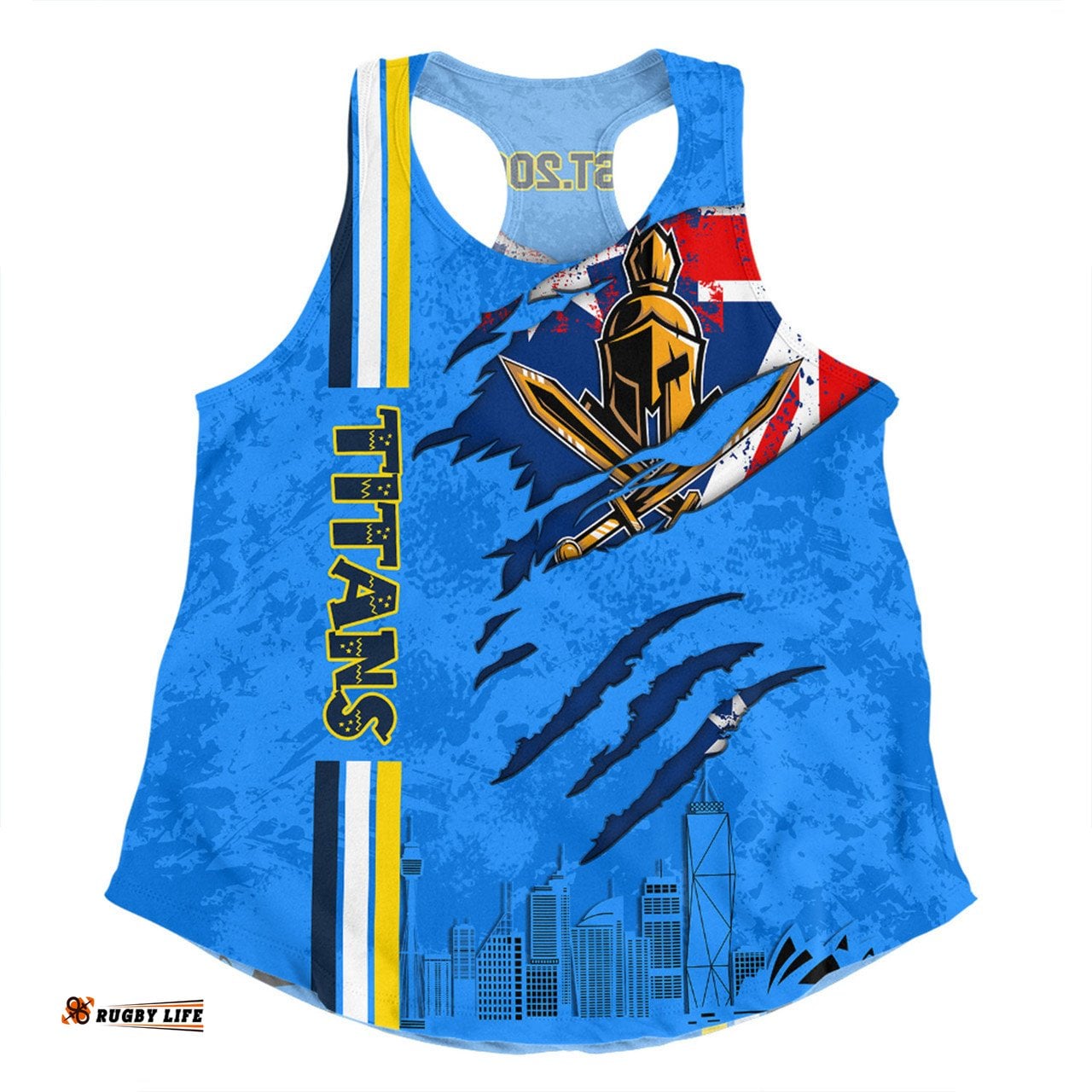 Amazing Aussie Gold Coast Titans Happy Australia Day Flag Scratch Style Women Tank Top