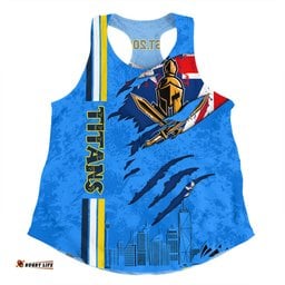 Amazing Aussie Gold Coast Titans Happy Australia Day Flag Scratch Style Women Tank Top