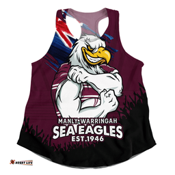Amazing Aussie Manly Warringah Sea Eagles Heart Of A Fighter Tough And Fearless Women Tank Top