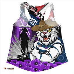 Amazing Aussie Geelong Cats ANZAC Day Honor Purple Valor And Spirit Women Tank Top