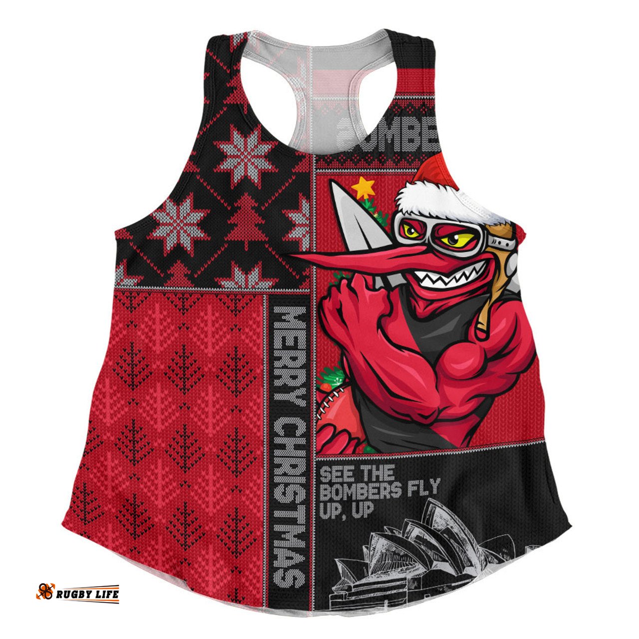 Amazing Aussie Essendon Merry Christmas Knit Style Festive Spirit Women Tank Top