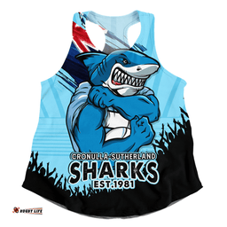Amazing Aussie Cronulla Sutherland Sharks Heart Of A Fighter Tough And Fearless Women Tank Top