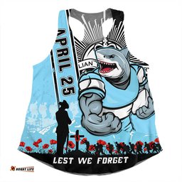 Amazing Aussie Cronulla Sutherland Sharks Anzac Day Lest We Forget Strong Fighting Spirit Women Tank Top