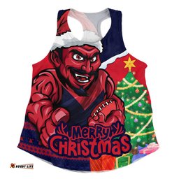 Amazing Aussie Melbourne Santa Scoring Touchdown On Christmas Game Day Women Tank Top
