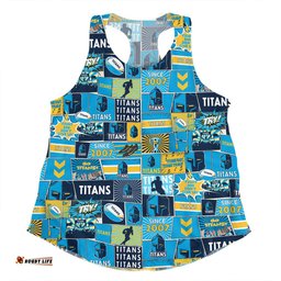 Amazing Aussie Gold Coast Titans Team Of Us Die Hard Fan Supporters Comic Style Women Tank Top