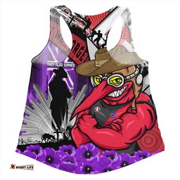Amazing Aussie Essendon ANZAC Day Honor Purple Valor And Spirit Women Tank Top