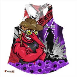 Amazing Aussie Essendon ANZAC Day Honor Purple Valor And Spirit Women Tank Top
